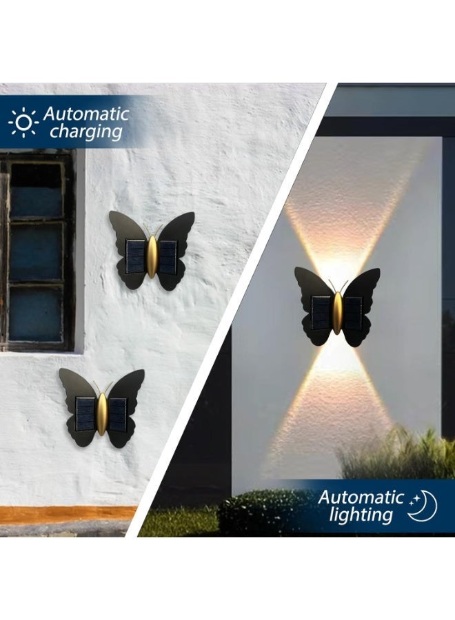 Outdoor Butterfly Wall Light Led 10W Metal Wallp Ip65 Waterproof Decoration Outdoor Wall Light up and Down Lightiwarm Light Wall Lightifor Terrace Garden Balcony Hallway - Image 4